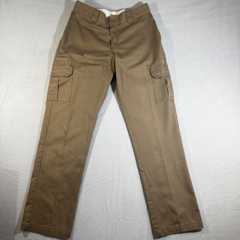 Dickies Regular Straight Cargo Pants Brown Mens‎ 32x34 WP595MR1 Flex Workwear